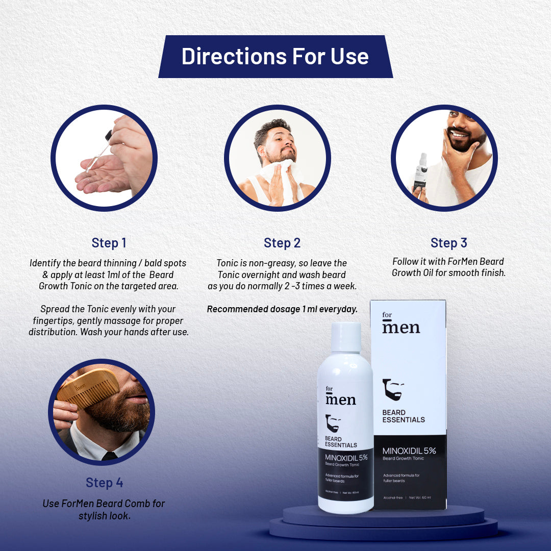 How to Use ForMen Minoxidil Beard Growth Tonic?